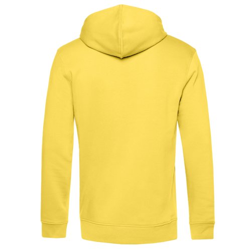 Gelber Baumwoll-Polyester-Hoodie fr Herren mit Kapuze.