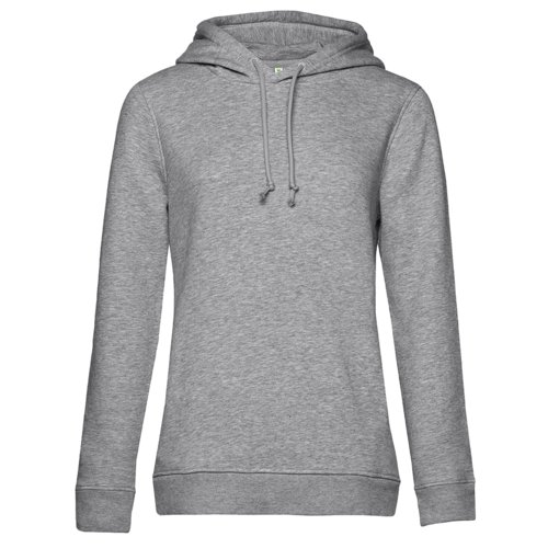 Grauer Hoodie aus Baumwollmischgewebe mit Kapuze und Kordelzug.