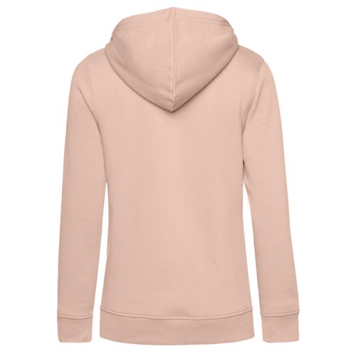Hellrosa Hoodie aus Baumwollmischgewebe mit Kapuze.
