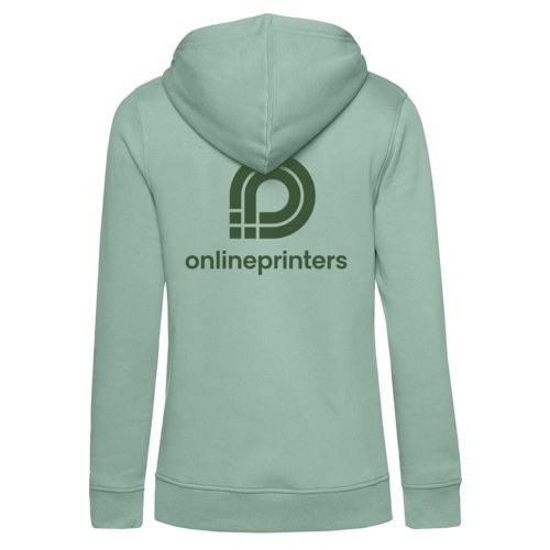 Mintgrner Baumwoll-Polyester-Hoodie fr Damen mit Kapuze.