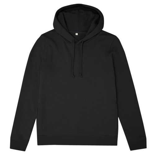 Schwarzer Hoodie aus Baumwollmischgewebe mit Kapuze und Kordelzug, Damen.