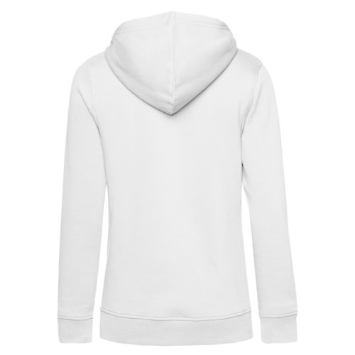 Weier Damen-Hoodie aus Bio-Baumwolle-Mischgewebe mit Kapuze.