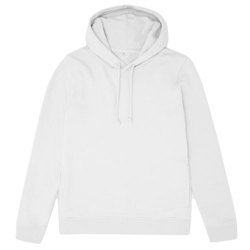 Weier Baumwoll-Polyester-Hoodie mit Kapuze und Kordelzug.