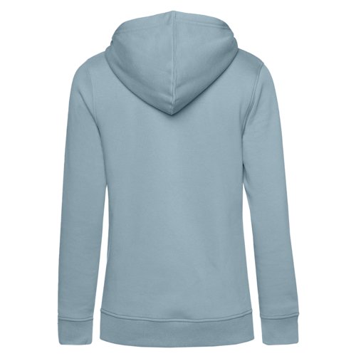 Hellblauer Damen-Hoodie aus Baumwolle-Polyester-Mix mit Kapuze.
