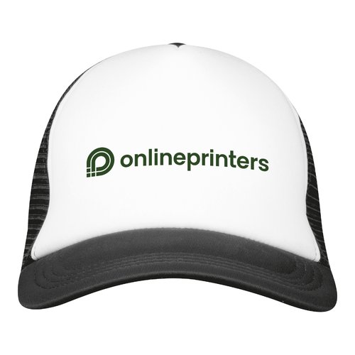 Schwarze Trucker Cap mit Mesh-Einstzen und verstellbarem Verschluss.