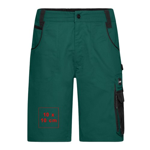 Grne Stoff-Shorts im Unisex-Stil mit Taschen.