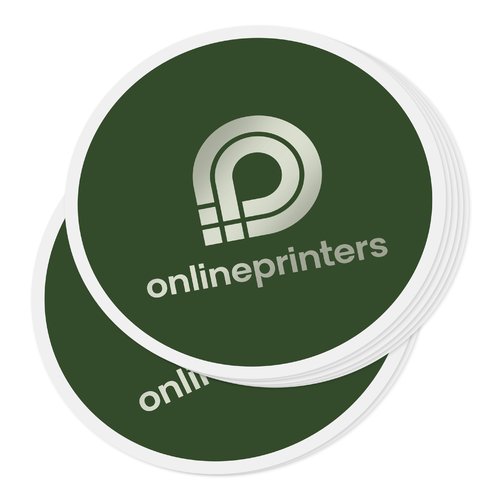 Grner Papier-Aufkleber, haftend.