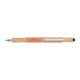 Holzfarbener Multifunktionsstift aus Bambus mit Touchpen-Funktion und Lineal.
