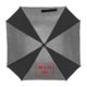 Grauer Automatik-Regenschirm mit Bezug und Griff.