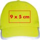 Gelbe Kinder-Baseballcap aus Stoff mit verstellbarem Riemen.