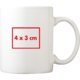 Weie Keramiktasse mit Henkel.