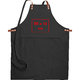 Schwarze Stoff-Schrze mit aufgesetzter Tasche und verstellbarem Nackenband.