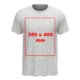 Graues Baumwoll-T-Shirt mit kurzen rmeln und Rundhalsausschnitt.