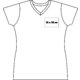 Weies Baumwoll-T-Shirt mit V-Ausschnitt fr Damen.