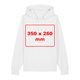Weier Hoodie aus Stoff mit Kapuze und Kngurutasche.