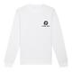 Wei�es Baumwoll-Polyester-Sweatshirt, Unisex, mit Rundhalsausschnitt.