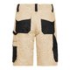 Beige/Schwarze Baumwollmischgewebe Arbeitsshorts mit mehreren Taschen.